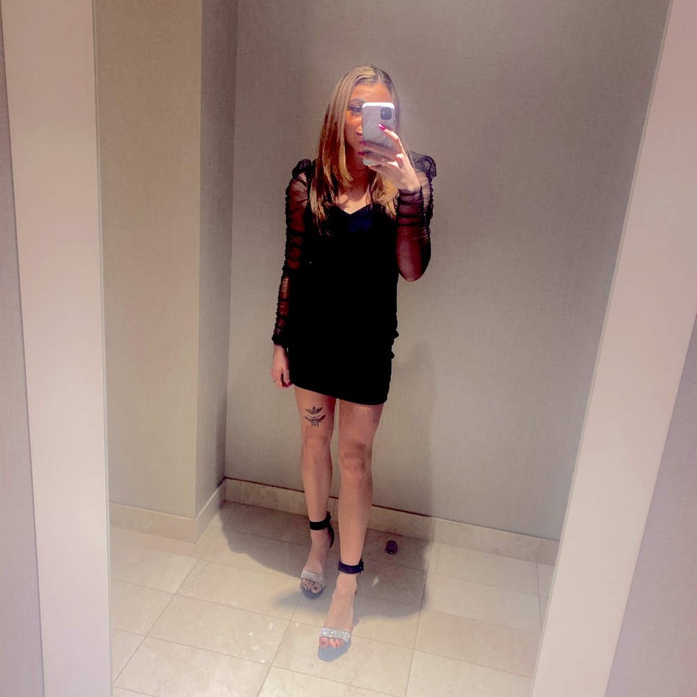 Mesh Sleeve Dress